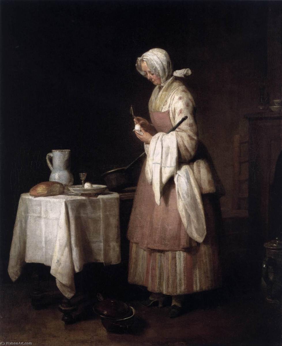 Wikioo.org - Encyklopedia Sztuk Pięknych - Malarstwo, Grafika Jean-Baptiste Simeon Chardin - The Attentive Nurse