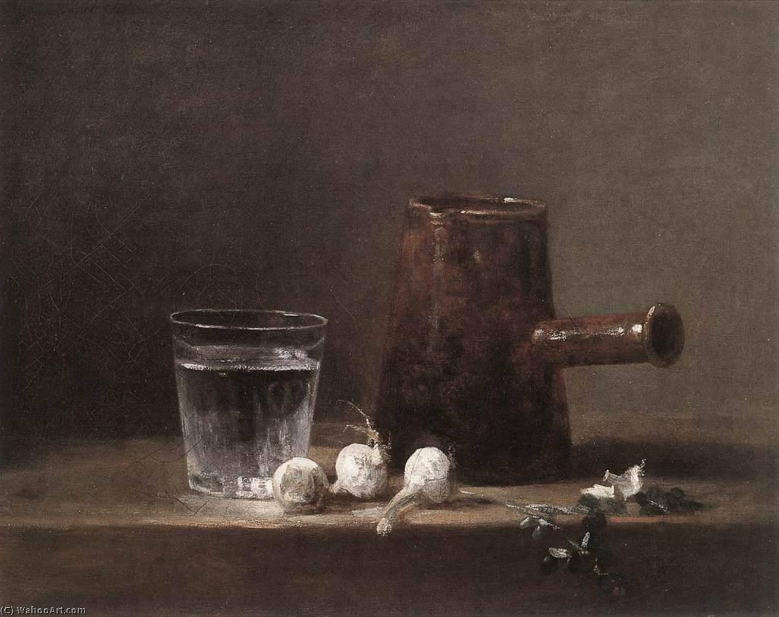 WikiOO.org - Encyclopedia of Fine Arts - Maleri, Artwork Jean-Baptiste Simeon Chardin - Water Glass and Jug