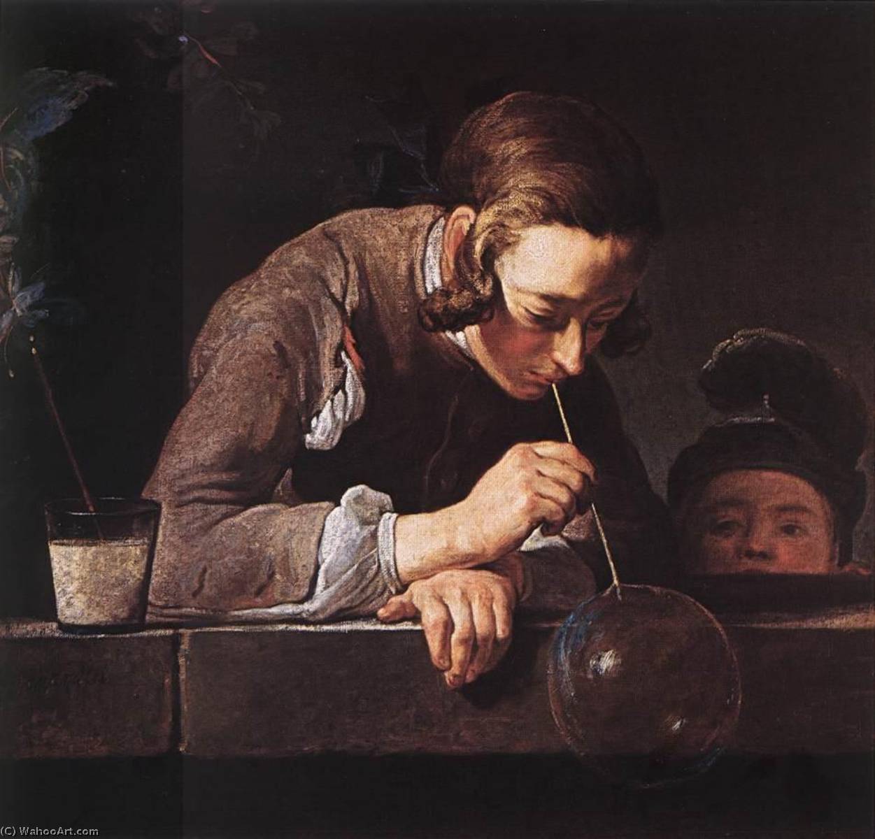Wikioo.org – La Enciclopedia de las Bellas Artes - Pintura, Obras de arte de Jean-Baptiste Simeon Chardin - La burbuja de jabón