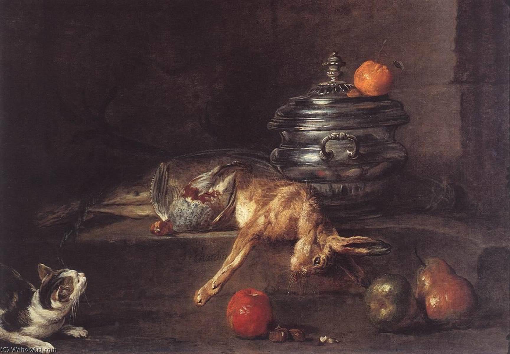 Wikioo.org - The Encyclopedia of Fine Arts - Painting, Artwork by Jean-Baptiste Simeon Chardin - The Silver Tureen