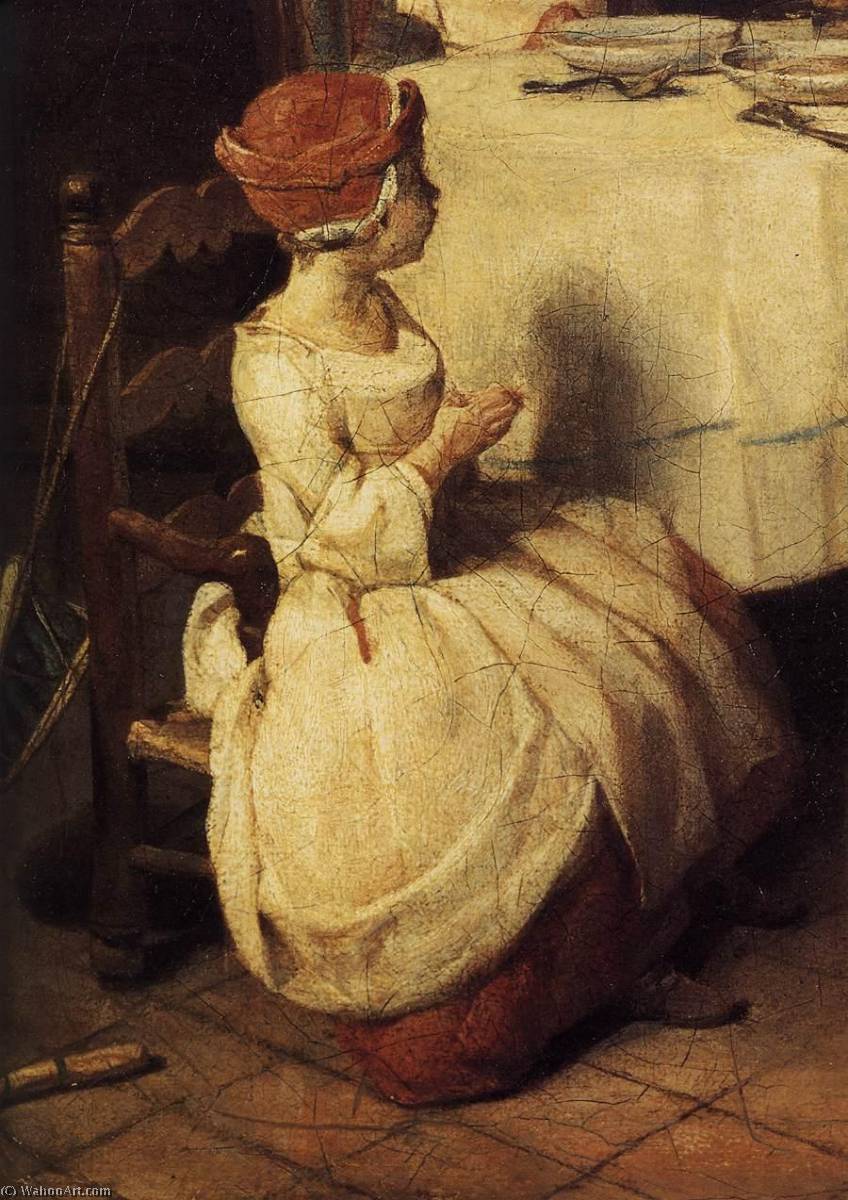 Wikioo.org – L'Encyclopédie des Beaux Arts - Peinture, Oeuvre de Jean-Baptiste Simeon Chardin - le la prière avant repas détail