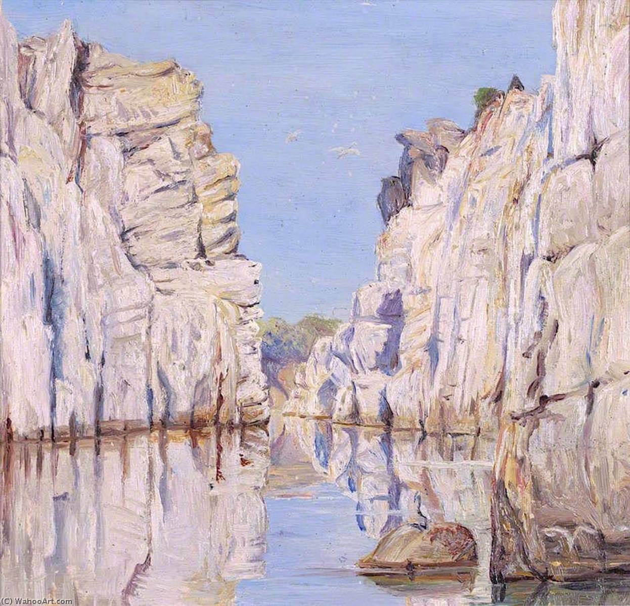 WikiOO.org - Enciclopedia of Fine Arts - Pictura, lucrări de artă Marianne North - Marble Rocks, Jabalpur, Madhya Pradesh, India