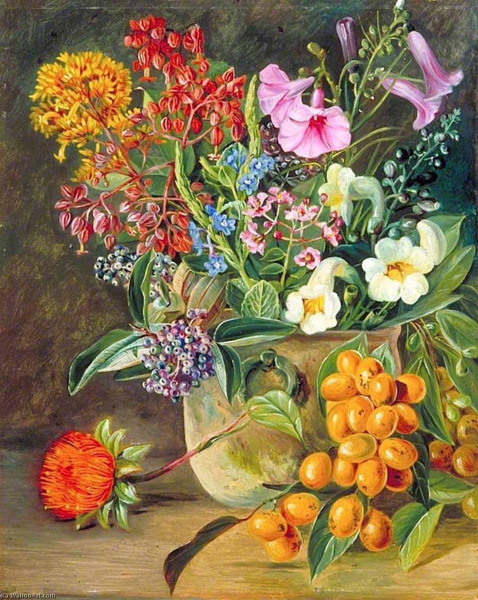 Wikioo.org - The Encyclopedia of Fine Arts - Painting, Artwork by Marianne North - Group of Brazilian Forest Wild Flowers and Berries