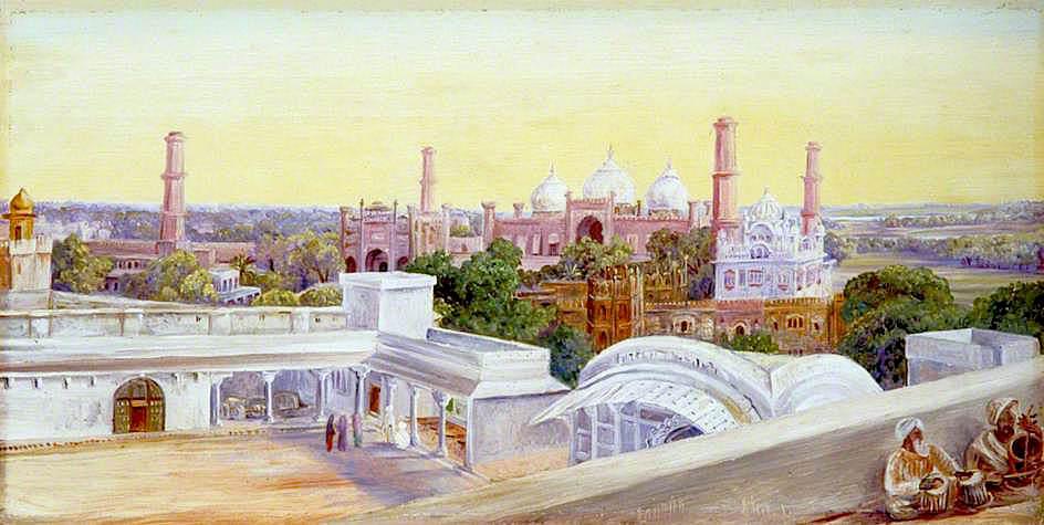WikiOO.org - Encyclopedia of Fine Arts - Schilderen, Artwork Marianne North - Mosque of Lahore from the Palace