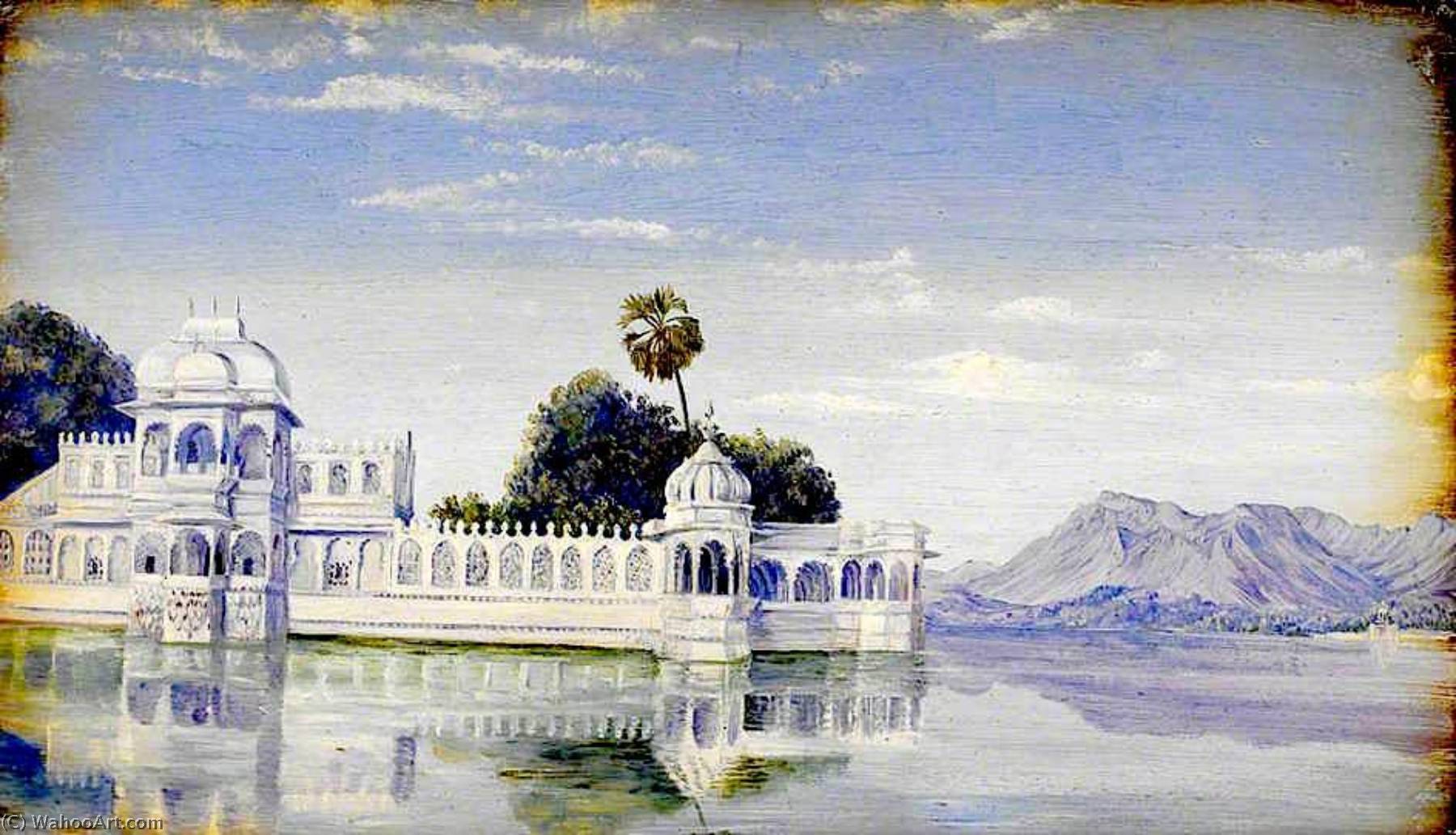 WikiOO.org - Encyclopedia of Fine Arts - Maľba, Artwork Marianne North - Jagniwas Palace, Udaipur. 'Janr. 1879'