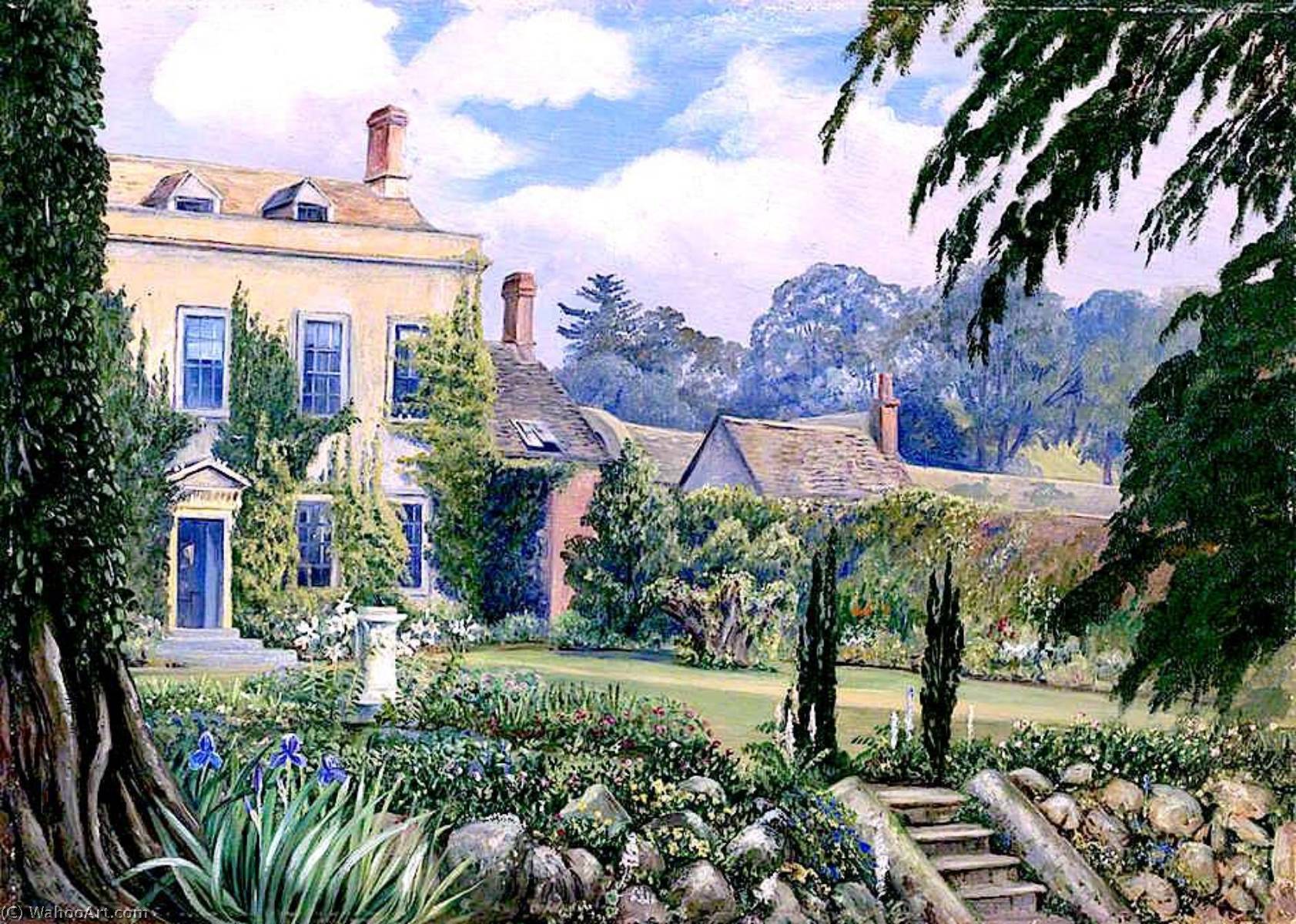 Wikioo.org - สารานุกรมวิจิตรศิลป์ - จิตรกรรม Marianne North - Mount House and Garden, Alderley, Gloucestershire, England