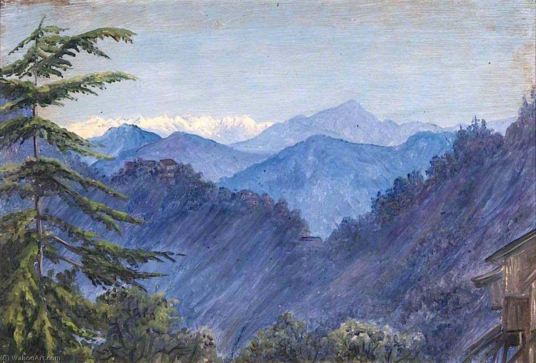 WikiOO.org - Енциклопедия за изящни изкуства - Живопис, Произведения на изкуството Marianne North - Mountains from Simla, India
