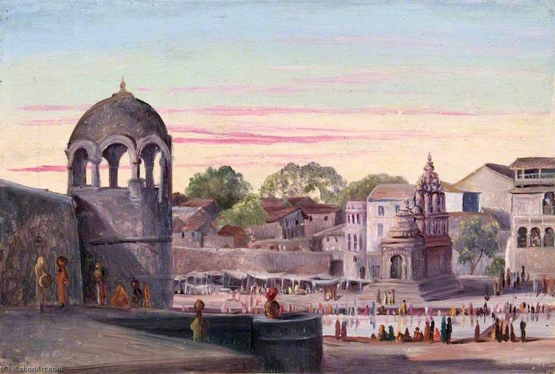 Wikioo.org - The Encyclopedia of Fine Arts - Painting, Artwork by Marianne North - Holy Tanks, Nassick, India