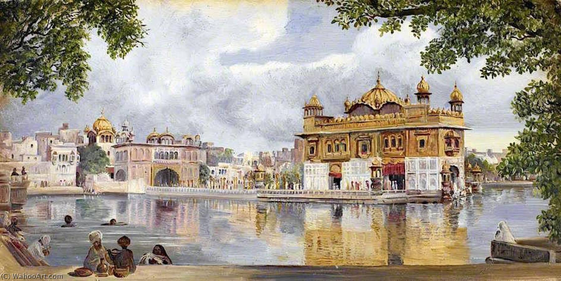 WikiOO.org - Εγκυκλοπαίδεια Καλών Τεχνών - Ζωγραφική, έργα τέχνης Marianne North - The Golden Temple, Amritzur, India. 26 May 1878
