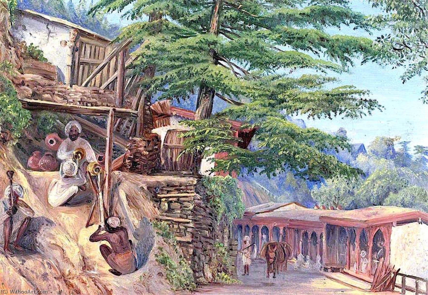 WikiOO.org - אנציקלופדיה לאמנויות יפות - ציור, יצירות אמנות Marianne North - Drinking Fountain, Simla (Shimla), Himachal Pradesh, India