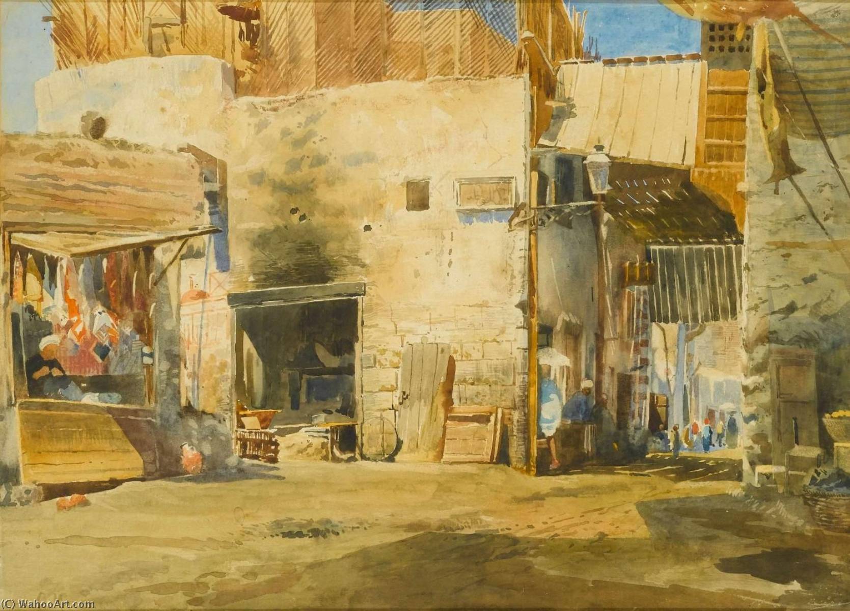 Wikioo.org - The Encyclopedia of Fine Arts - Painting, Artwork by Konstantin Yegorovich Makovsky - A Cairo Street Scene