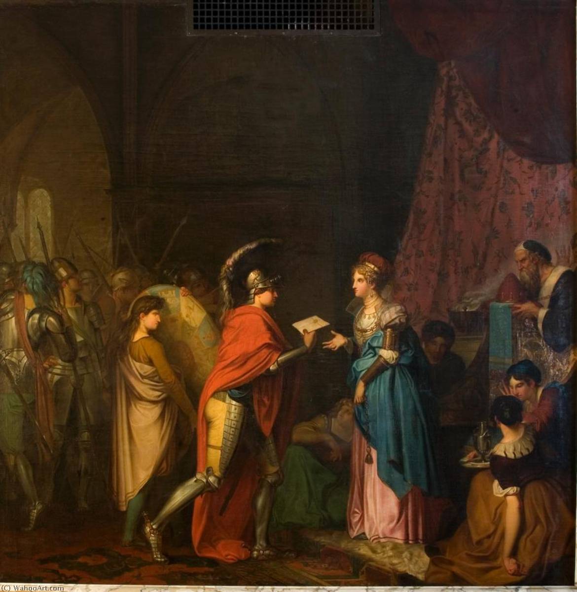 WikiOO.org - Encyclopedia of Fine Arts - Maleri, Artwork Nicolai Abraham Abildgaard - Hamlet Delivering a Letter Written by Himself to the Queen of Scotland