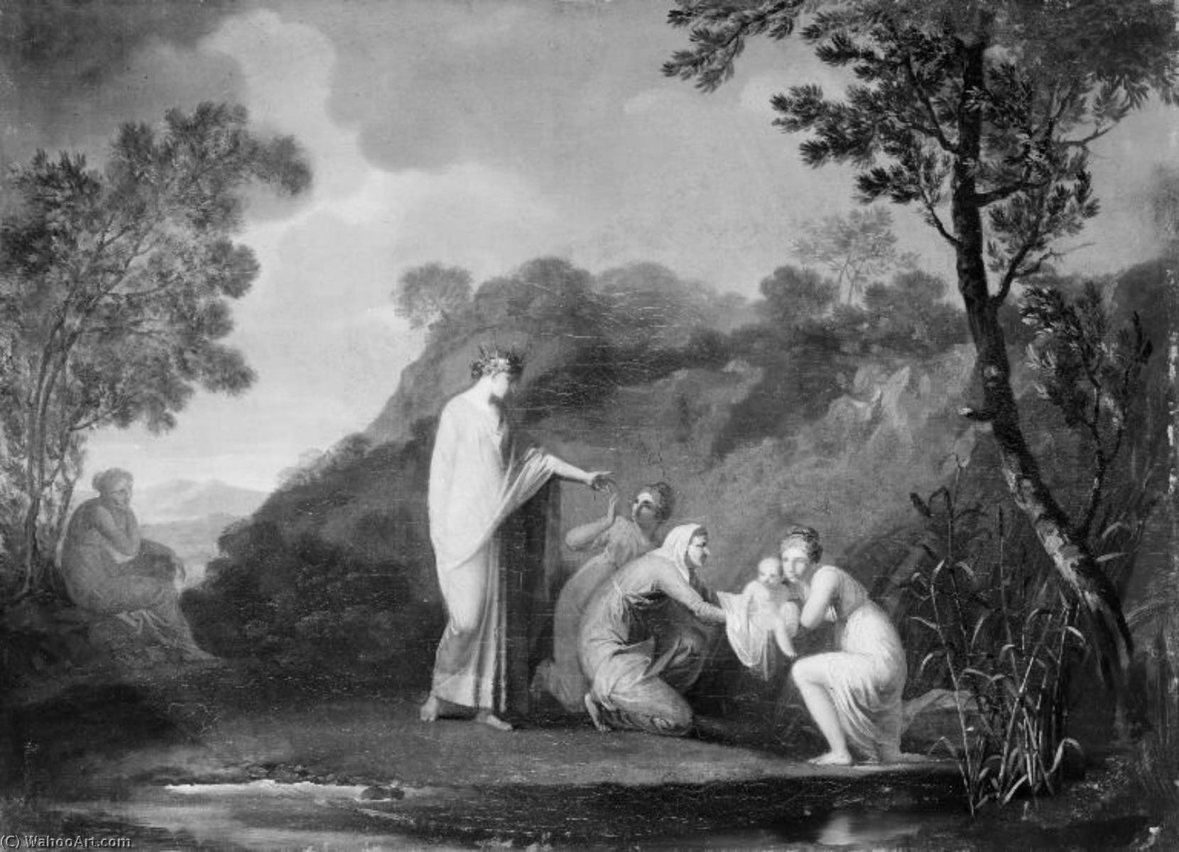 WikiOO.org - אנציקלופדיה לאמנויות יפות - ציור, יצירות אמנות Nicolai Abraham Abildgaard - The Finding of the Infant Moses