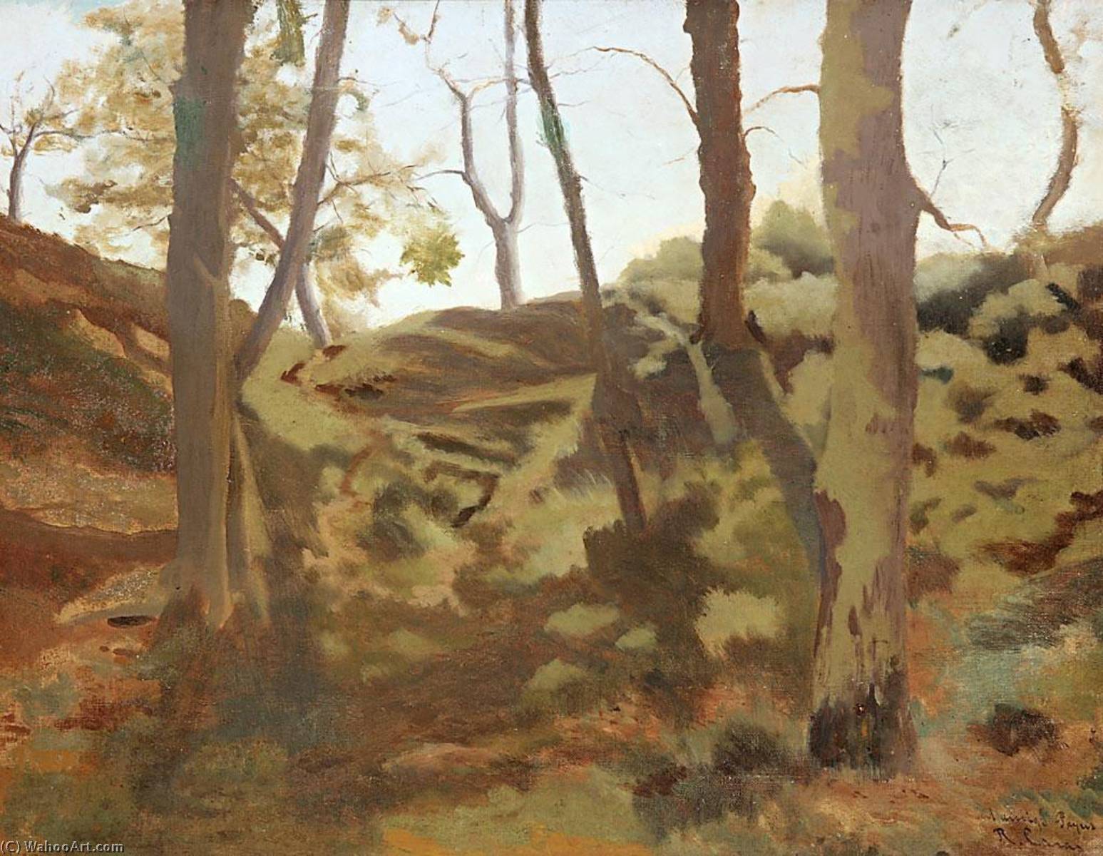 Wikioo.org - The Encyclopedia of Fine Arts - Painting, Artwork by Ramon Casas Carbó - Landscape with Trees