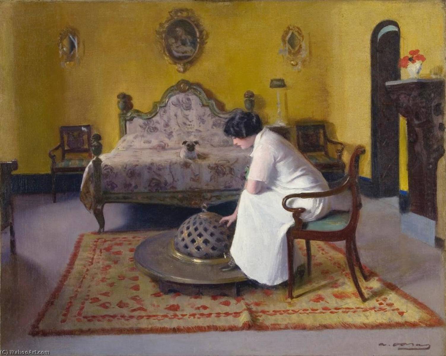 Wikioo.org - The Encyclopedia of Fine Arts - Painting, Artwork by Ramon Casas Carbó - En la habitacion