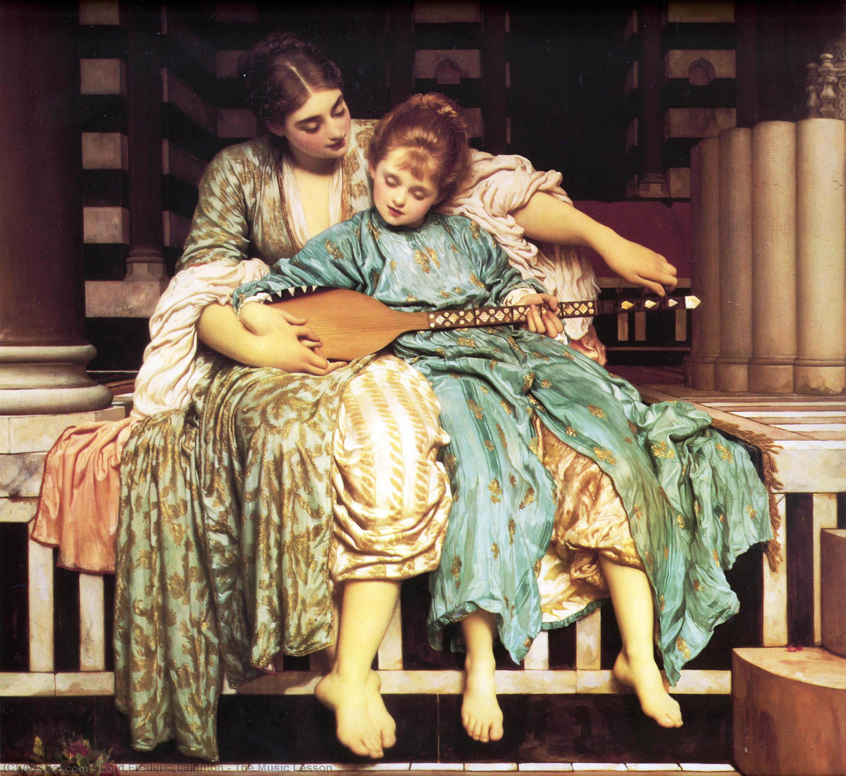 Wikioo.org - The Encyclopedia of Fine Arts - Painting, Artwork by Lord Frederic Leighton - The Music Lesson