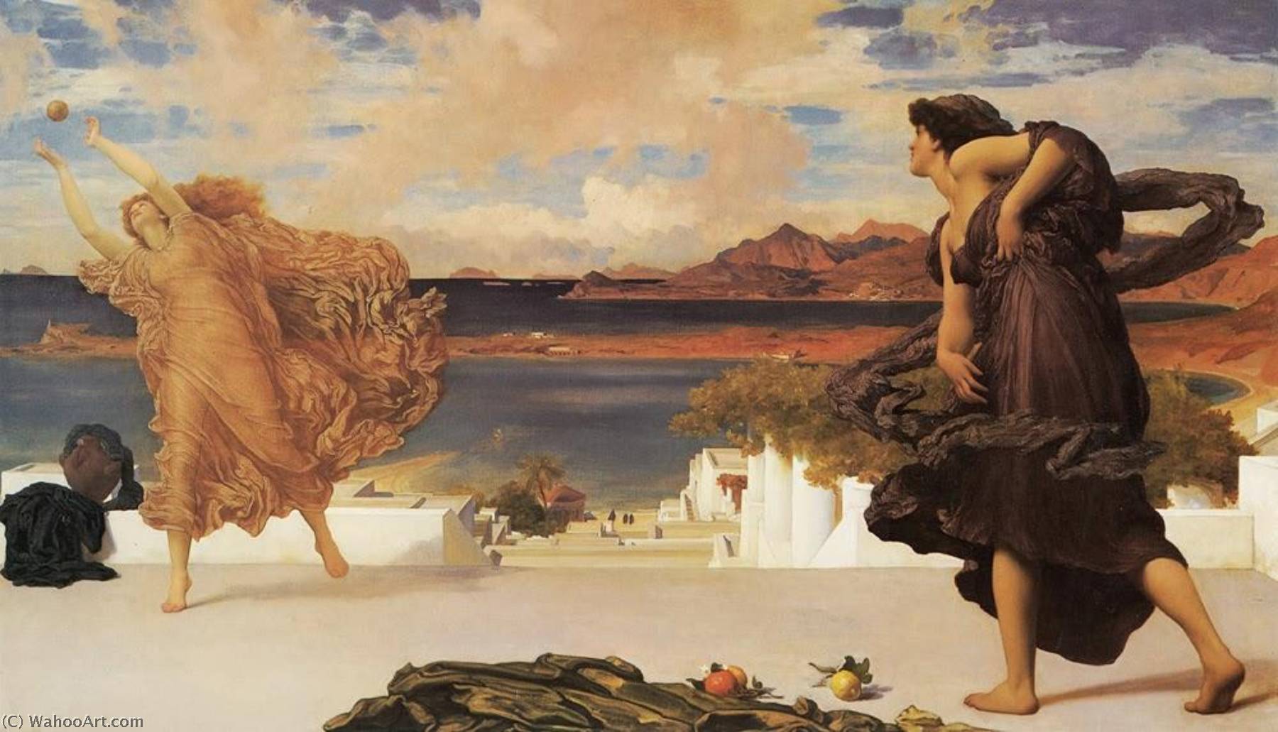 WikiOO.org - Encyclopedia of Fine Arts - Maalaus, taideteos Lord Frederic Leighton - Greek Girls Playing Ball