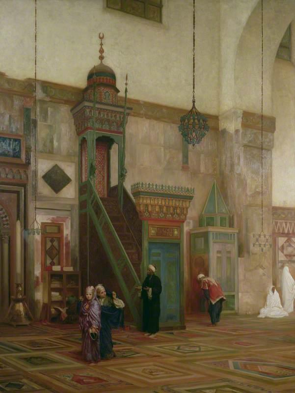 Wikioo.org - The Encyclopedia of Fine Arts - Painting, Artwork by Lord Frederic Leighton - Interior of the Grand Mosque, Damascus