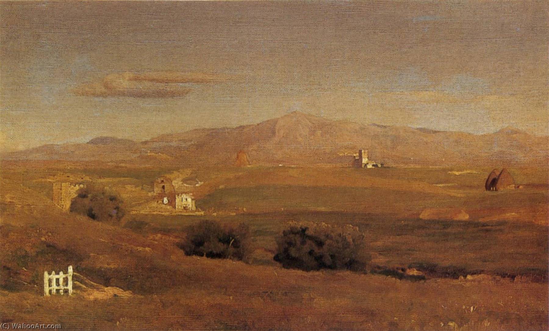 Wikioo.org - The Encyclopedia of Fine Arts - Painting, Artwork by Lord Frederic Leighton - Monte Sacro, in the Roman Campagna, showing the Ponte Nomentano
