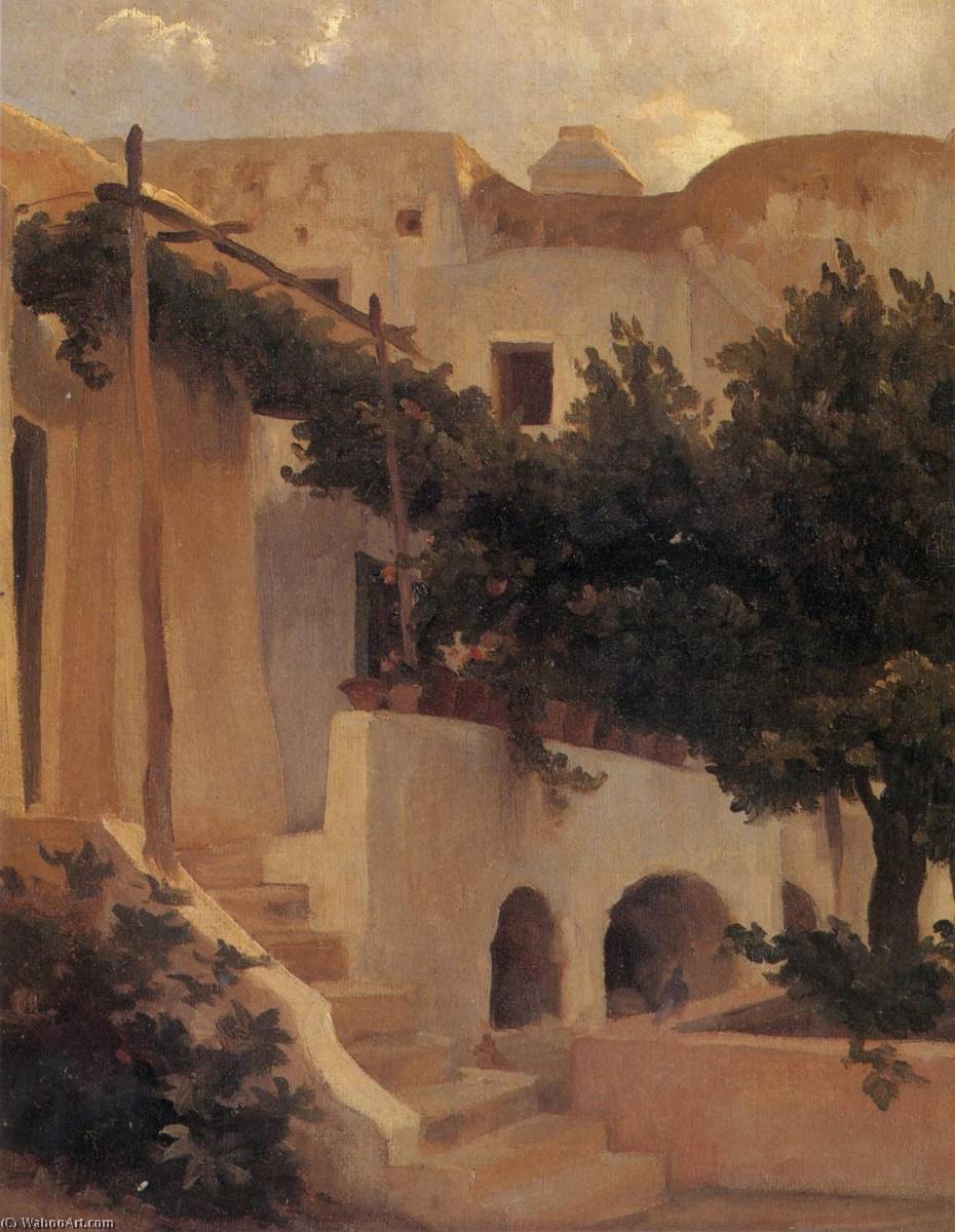 Wikioo.org - The Encyclopedia of Fine Arts - Painting, Artwork by Lord Frederic Leighton - Garden of a House at Capri