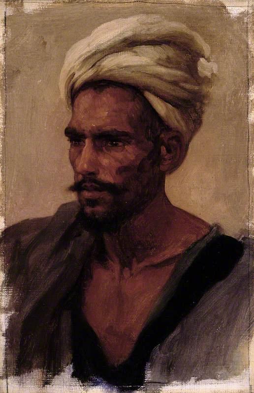 Wikioo.org - Bách khoa toàn thư về mỹ thuật - Vẽ tranh, Tác phẩm nghệ thuật Lord Frederic Leighton - Head of an Arab