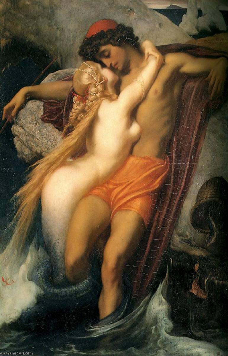 Wikioo.org - The Encyclopedia of Fine Arts - Painting, Artwork by Lord Frederic Leighton - The Fisherman and the Syren