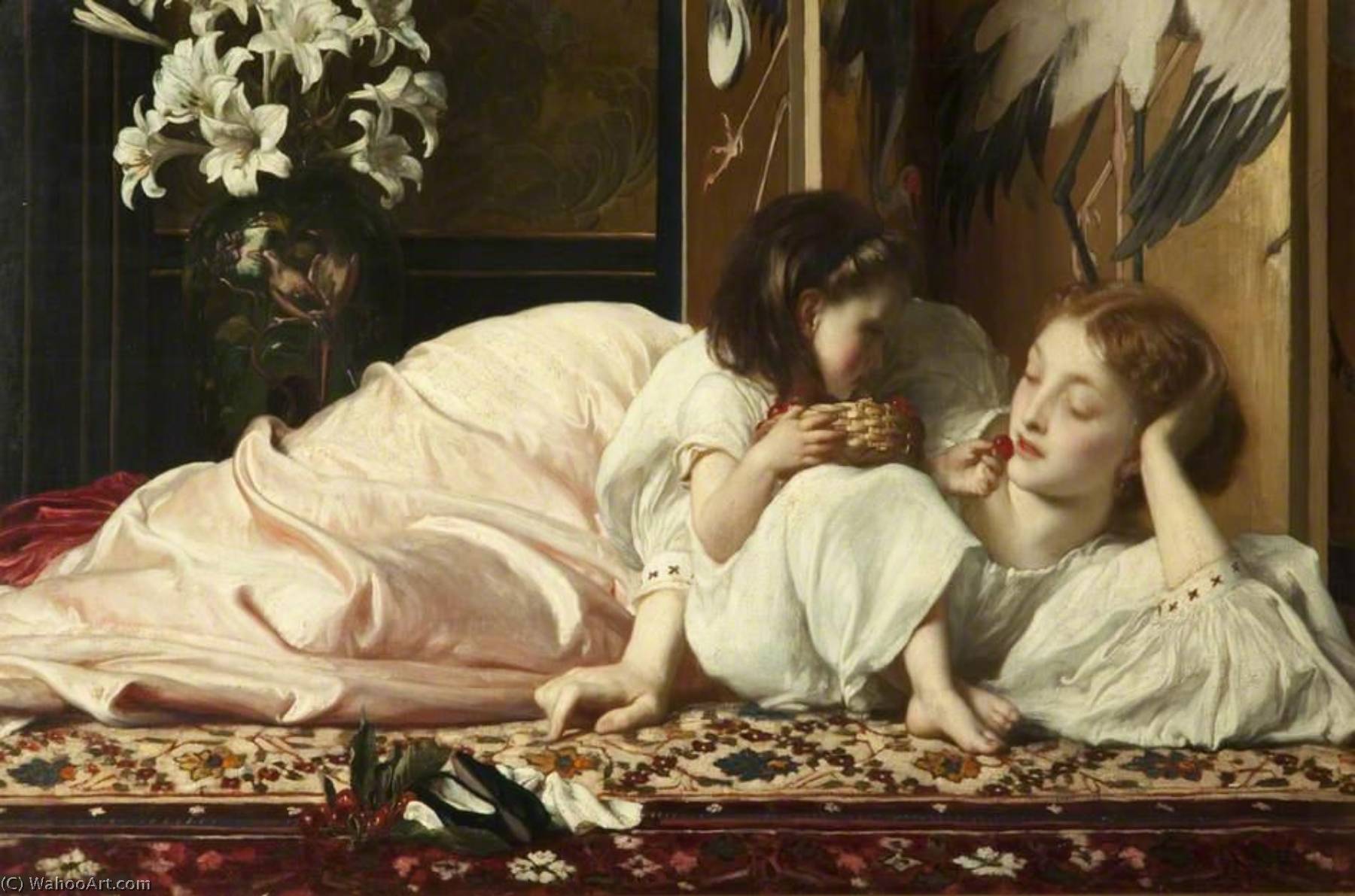 Wikioo.org - The Encyclopedia of Fine Arts - Painting, Artwork by Lord Frederic Leighton - Mother and Child