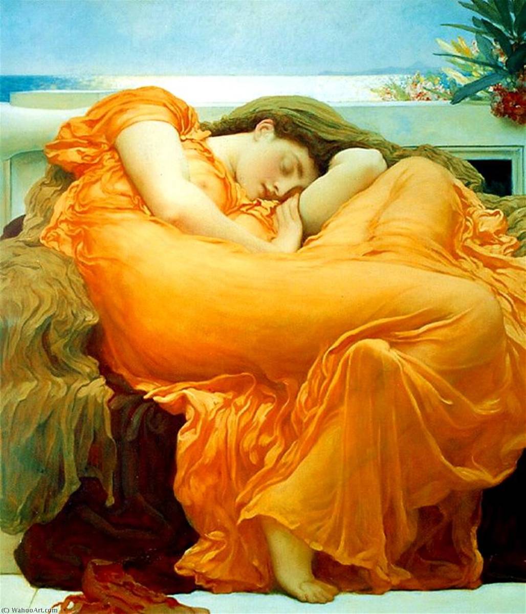 Wikioo.org - The Encyclopedia of Fine Arts - Painting, Artwork by Lord Frederic Leighton - English Flaming June‎