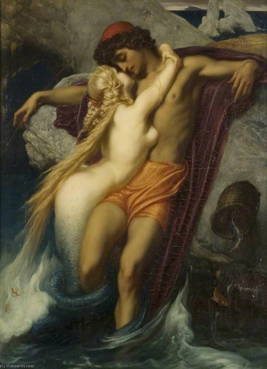 Wikioo.org - The Encyclopedia of Fine Arts - Painting, Artwork by Lord Frederic Leighton - The Fisherman and the Syren