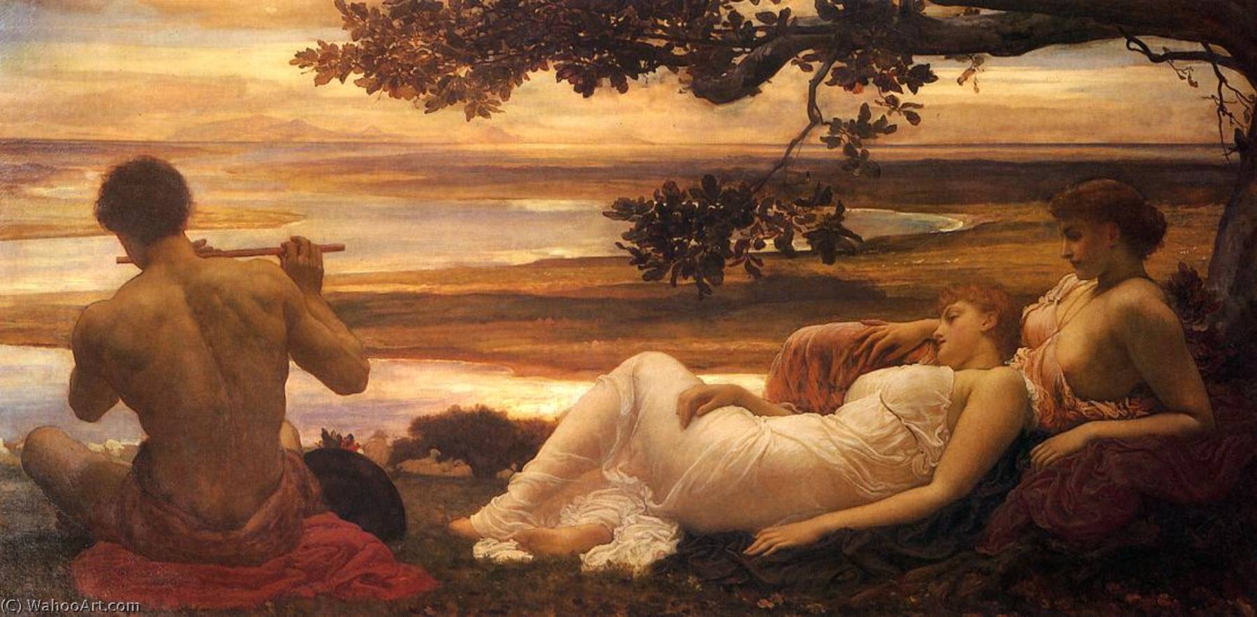 Wikioo.org - The Encyclopedia of Fine Arts - Painting, Artwork by Lord Frederic Leighton - English Idyll