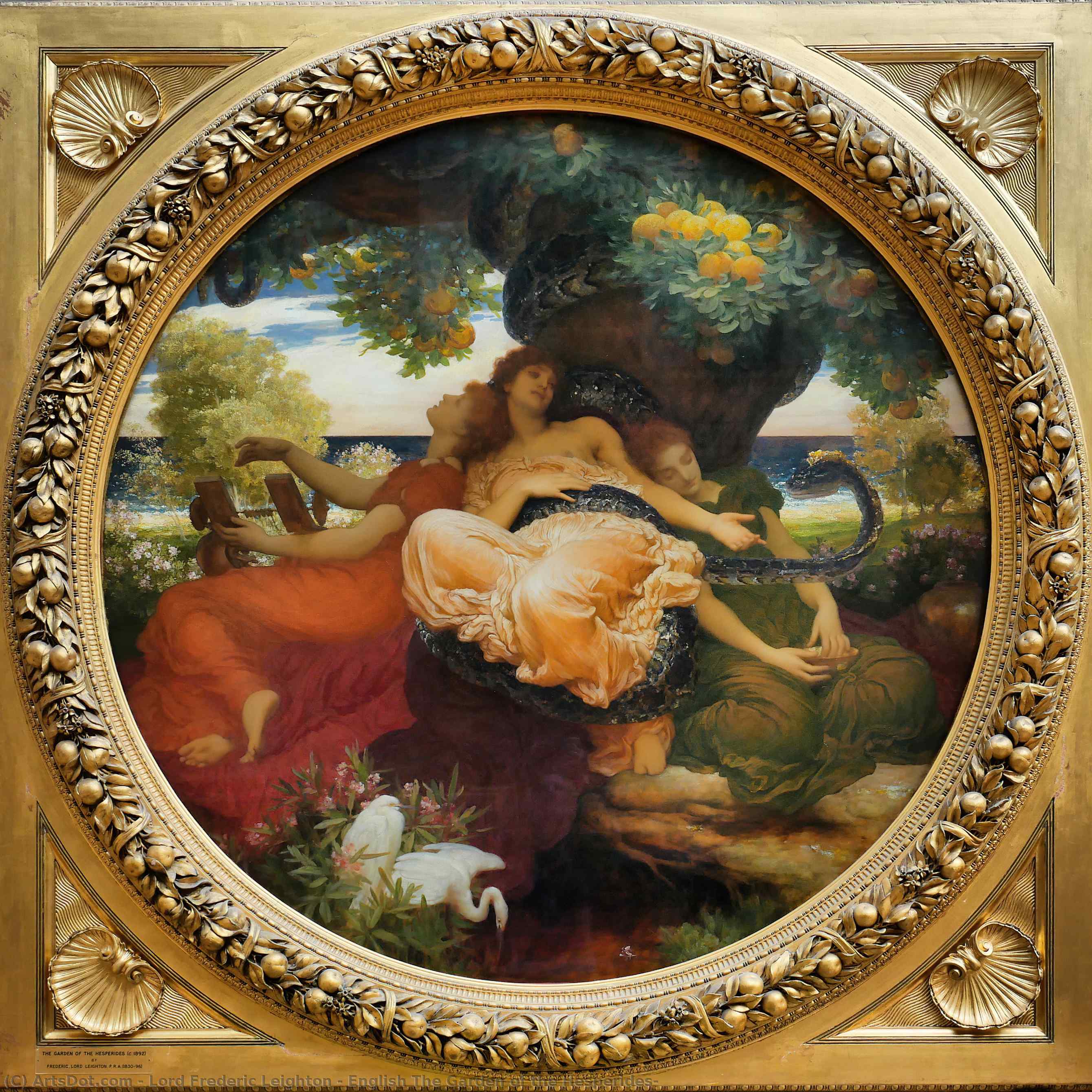 Wikioo.org - The Encyclopedia of Fine Arts - Painting, Artwork by Lord Frederic Leighton - English The Garden of the Hesperides‎