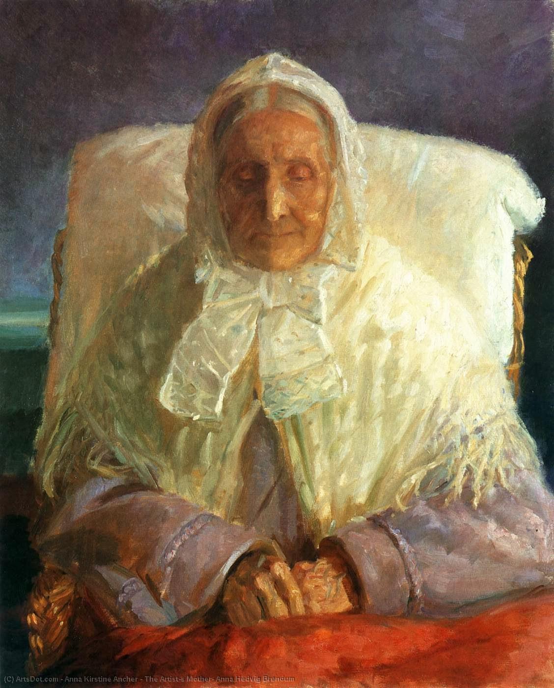 Wikioo.org – L'Encyclopédie des Beaux Arts - Peinture, Oeuvre de Anna Kirstine Ancher - Le Artist's Mère , anna hedvig brøndum