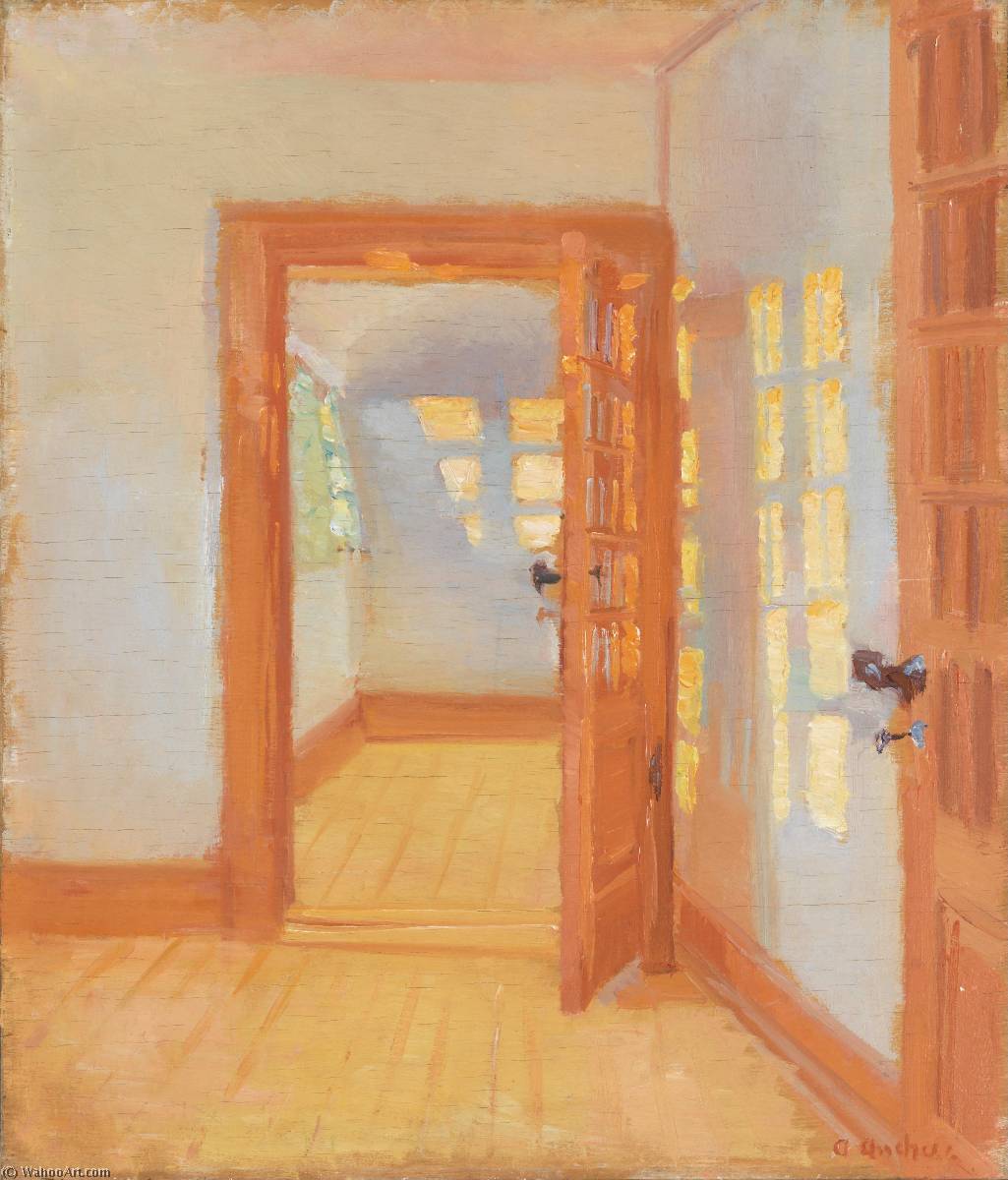 Wikioo.org - The Encyclopedia of Fine Arts - Painting, Artwork by Anna Kirstine Ancher - English Interior. Brøndum's annex
