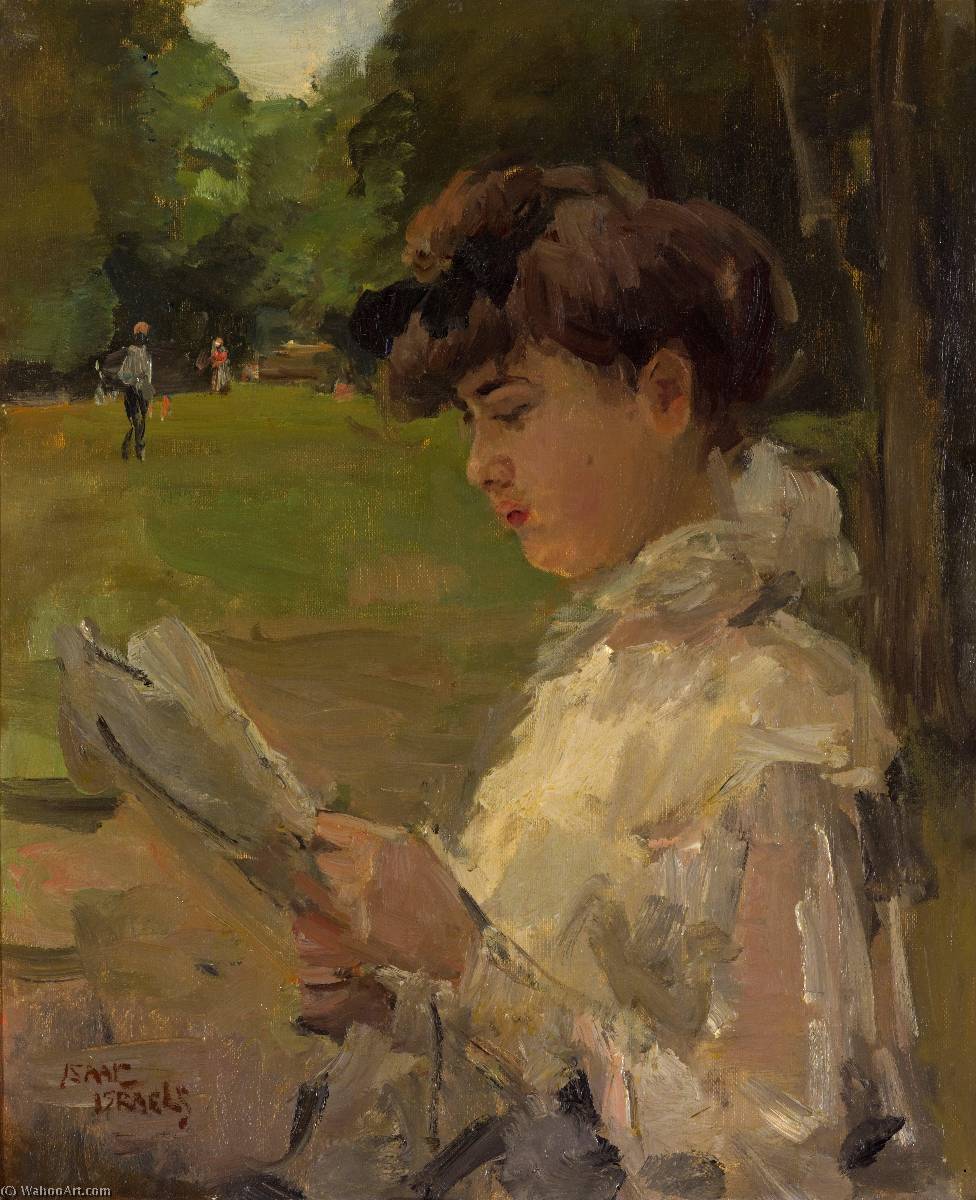 WikiOO.org - دایره المعارف هنرهای زیبا - نقاشی، آثار هنری Isaac Lazarus Israels - Girl reading