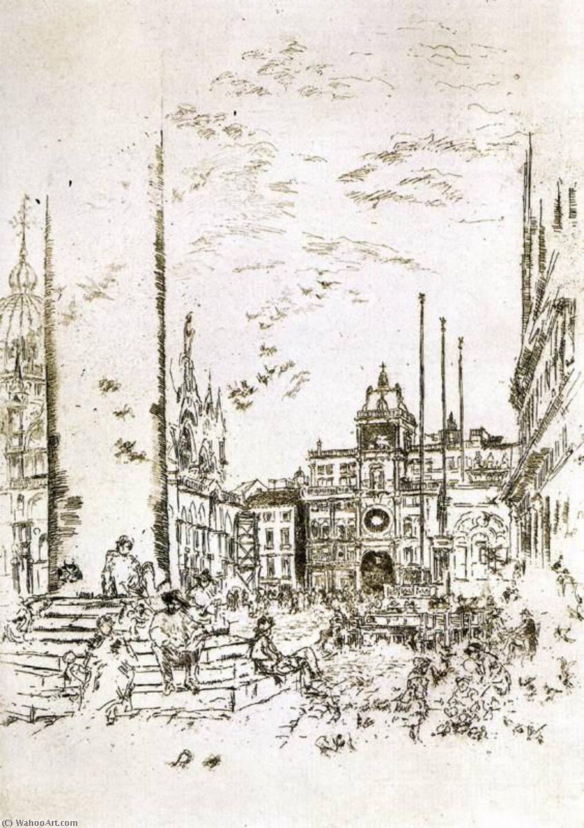WikiOO.org - 백과 사전 - 회화, 삽화 James Abbott Mcneill Whistler - La Piazzetta