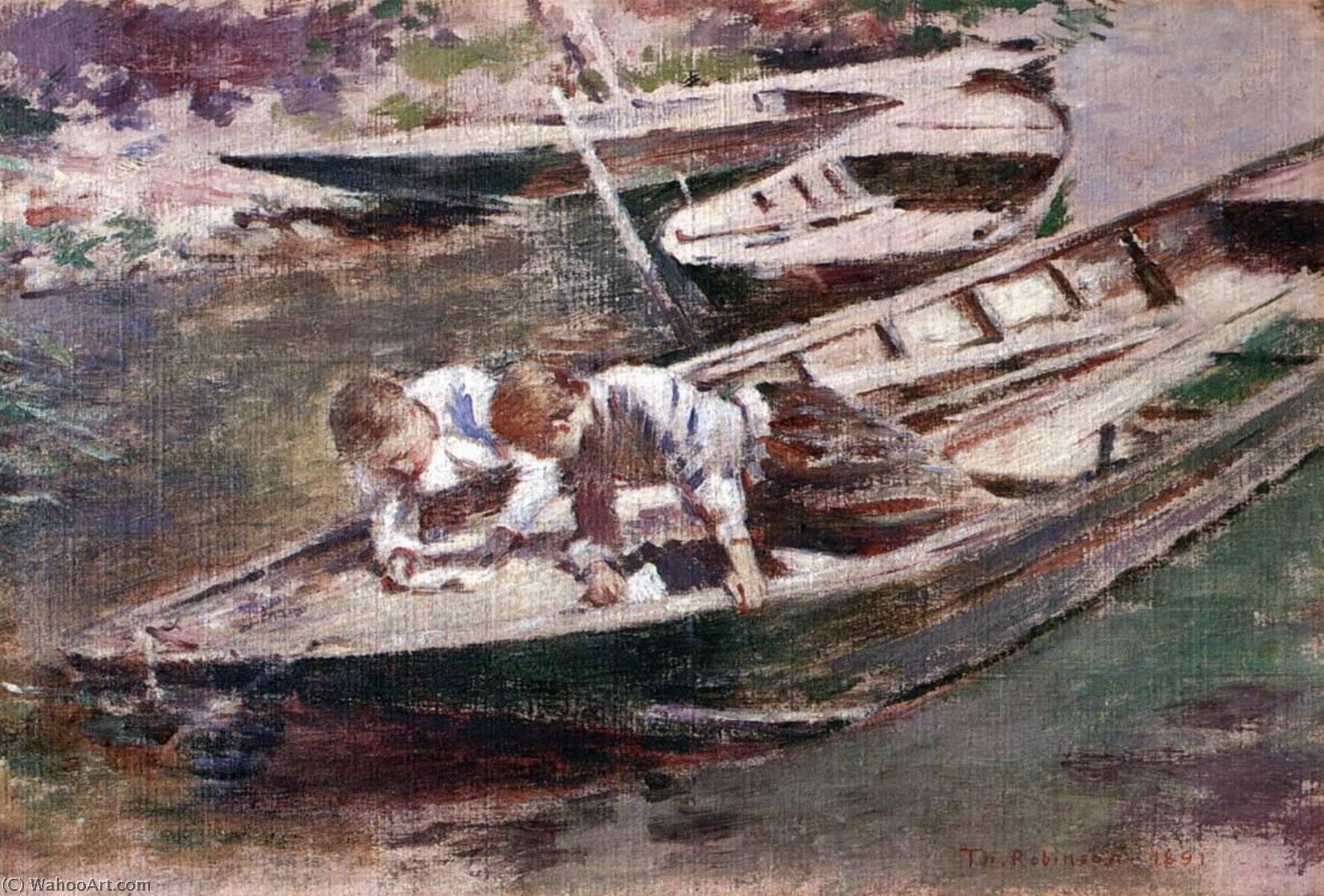 Wikioo.org - สารานุกรมวิจิตรศิลป์ - จิตรกรรม Theodore Robinson - Two in a Boat