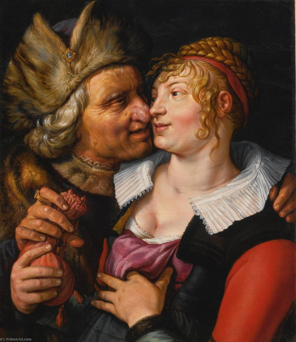 Wikioo.org - The Encyclopedia of Fine Arts - Painting, Artwork by Hendrik Goltzius - Unequal lovers