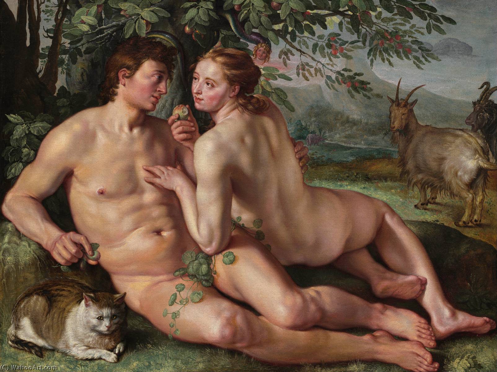 WikiOO.org - Encyclopedia of Fine Arts - Lukisan, Artwork Hendrik Goltzius - The Fall of Man