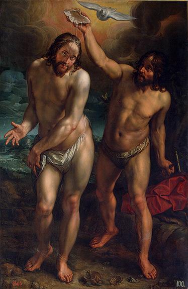 Wikioo.org - The Encyclopedia of Fine Arts - Painting, Artwork by Hendrik Goltzius - The Baptism of Christ