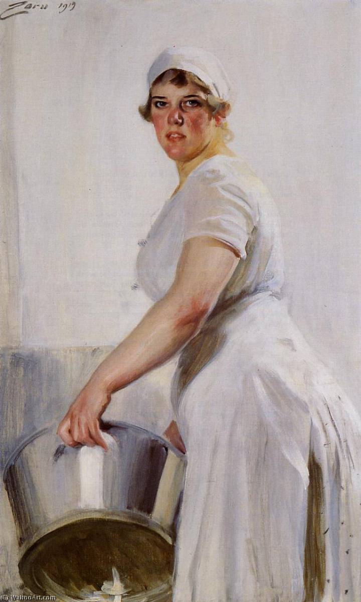 Wikioo.org - The Encyclopedia of Fine Arts - Painting, Artwork by Anders Leonard Zorn - A Kitchen Maid