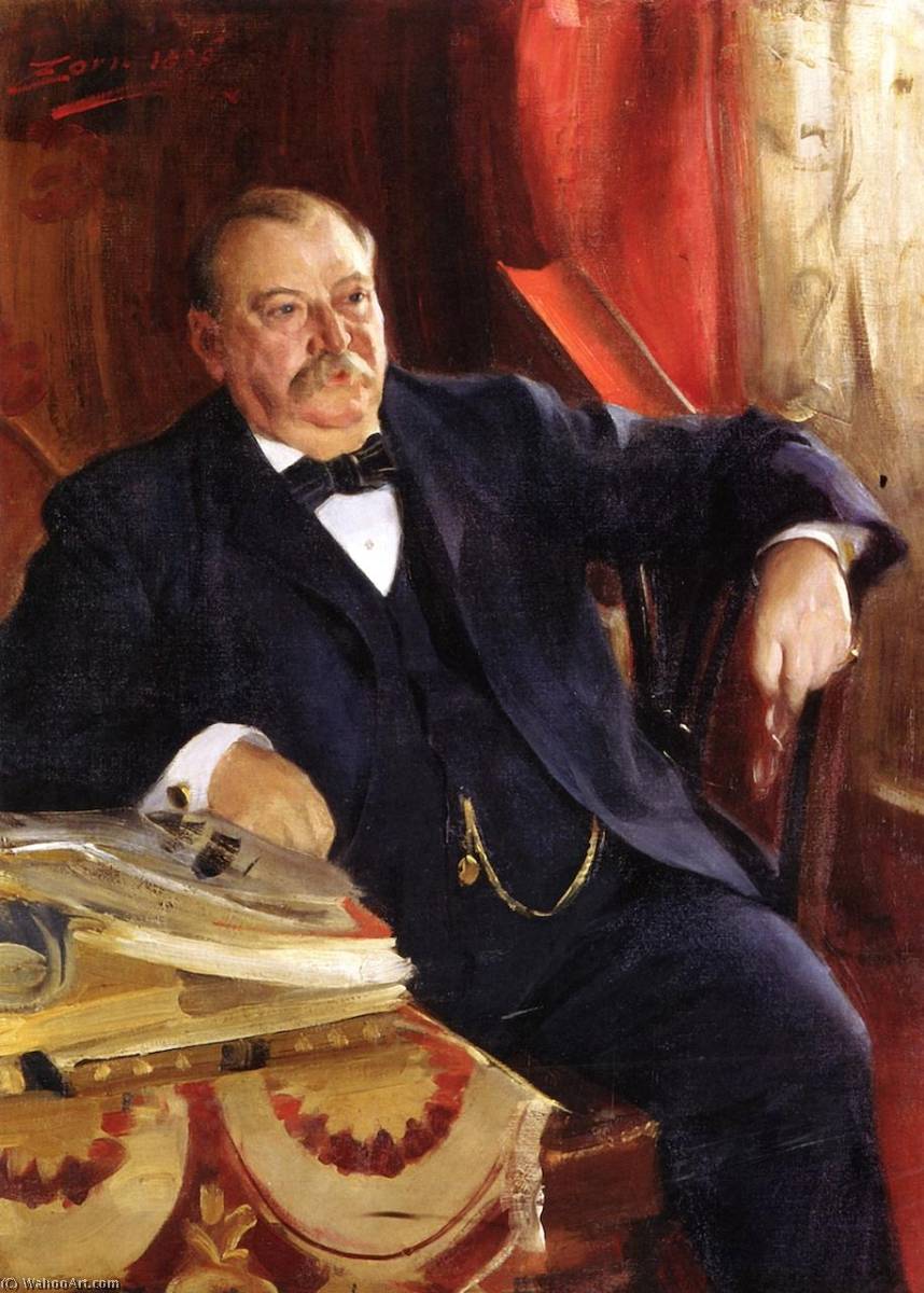 Wikioo.org - The Encyclopedia of Fine Arts - Painting, Artwork by Anders Leonard Zorn - Grover Cleveland