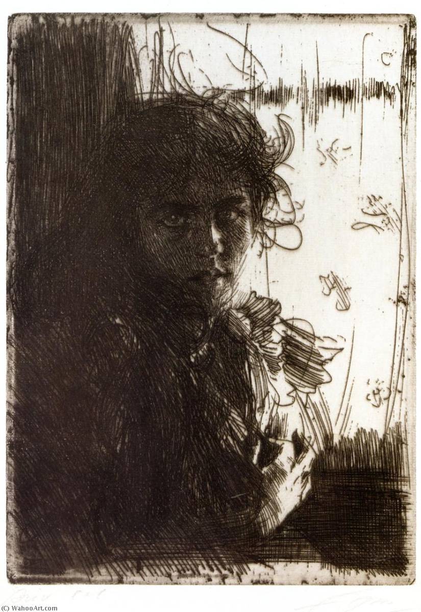 WikiOO.org - Encyclopedia of Fine Arts - Målning, konstverk Anders Leonard Zorn - An Irish Girl (also known as Annie)
