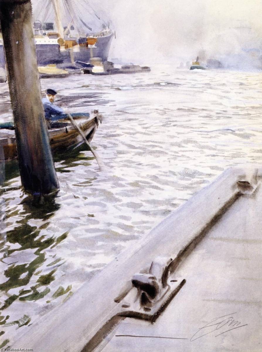 Wikioo.org - The Encyclopedia of Fine Arts - Painting, Artwork by Anders Leonard Zorn - In the Port of Hamburg