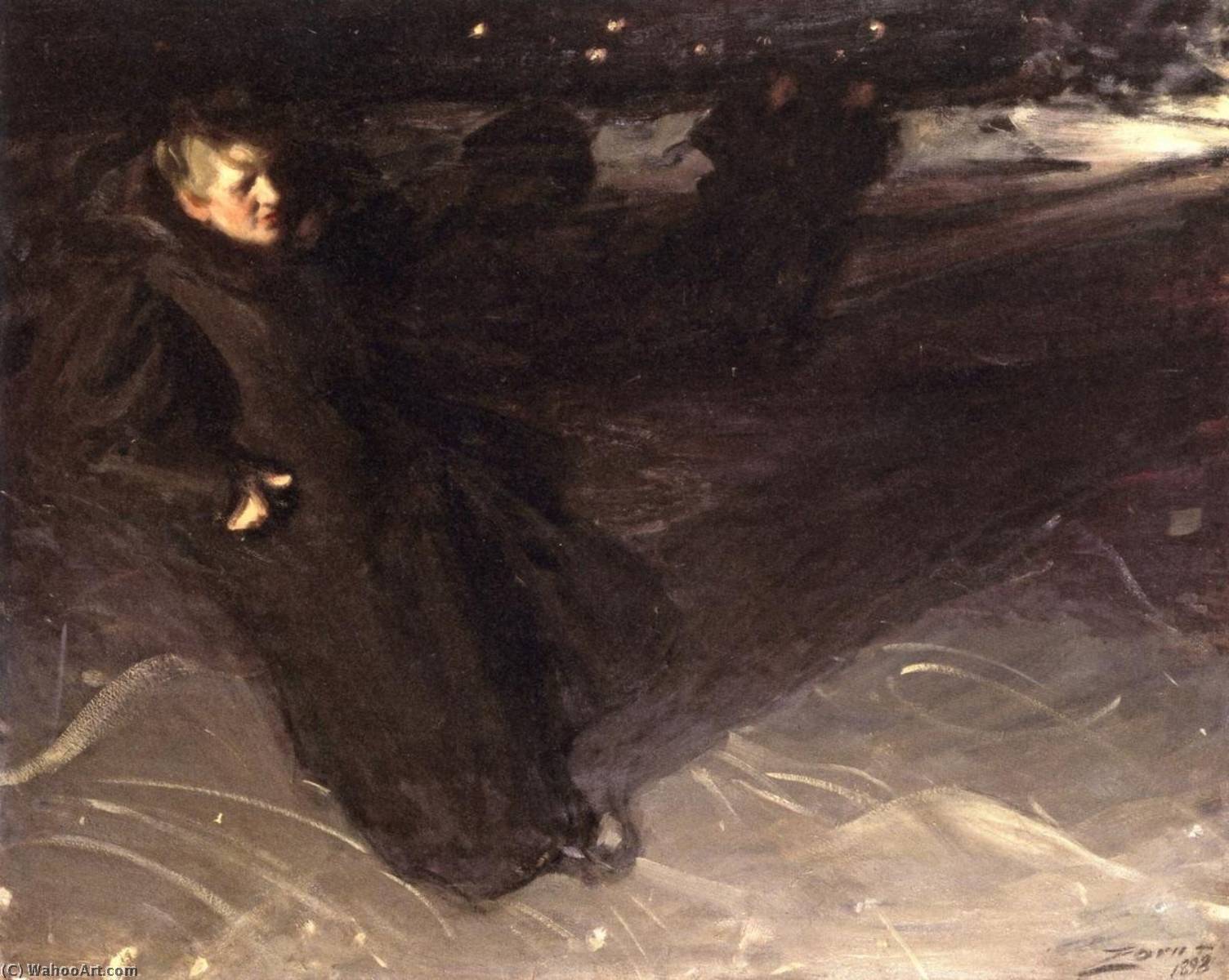 Wikioo.org - The Encyclopedia of Fine Arts - Painting, Artwork by Anders Leonard Zorn - The Ice Skater