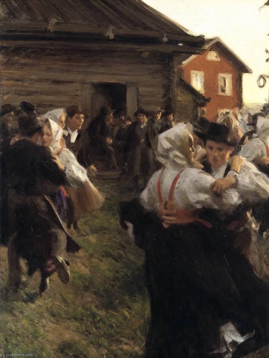 Wikioo.org - The Encyclopedia of Fine Arts - Painting, Artwork by Anders Leonard Zorn - Midsummer's Day Dance