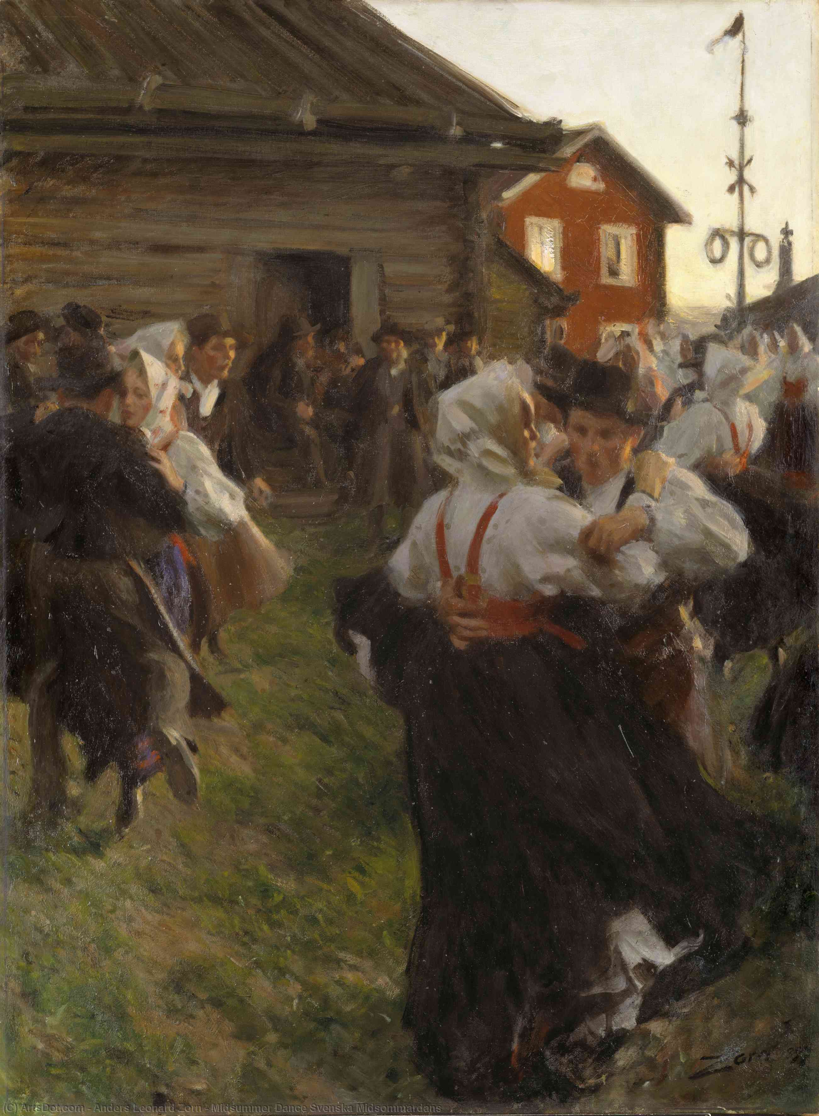 Wikioo.org - The Encyclopedia of Fine Arts - Painting, Artwork by Anders Leonard Zorn - Midsummer Dance Svenska Midsommardans