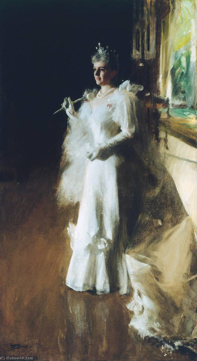 Wikioo.org - The Encyclopedia of Fine Arts - Painting, Artwork by Anders Leonard Zorn - Portrait Mrs. Potter Palmer