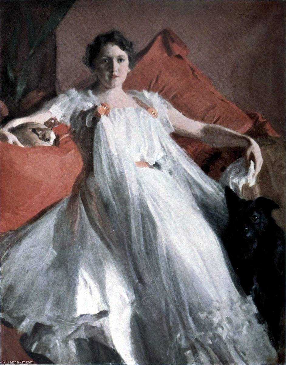 Wikioo.org - The Encyclopedia of Fine Arts - Painting, Artwork by Anders Leonard Zorn - Portrait of Mme Ashley