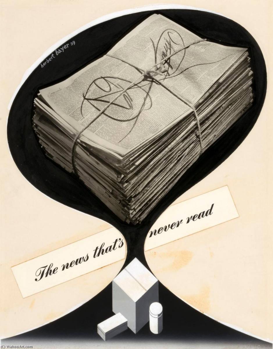 WikiOO.org - Encyclopedia of Fine Arts - Lukisan, Artwork Herbert Bayer - The News That's Never Read, from the Early Series