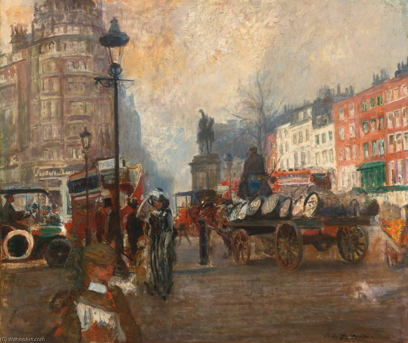 WikiOO.org - Encyclopedia of Fine Arts - Maľba, Artwork Jacques-Emile Blanche - Knightsbridge seen from Sloane Street, December 1913